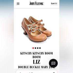 John Fluevog KKBB Liz Double-Buckle Shoes, size 5